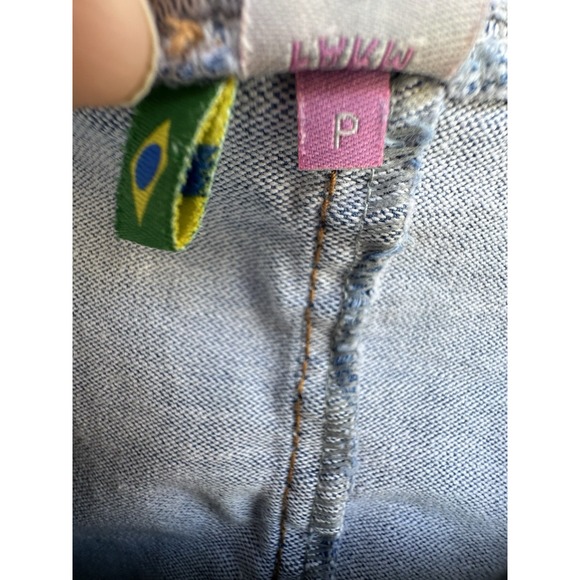 FARM Rio Denim Patch Romper (XS/P) –‎ Rare – Needs Crotch Repair – Raw Hem - Picture 3 of 14